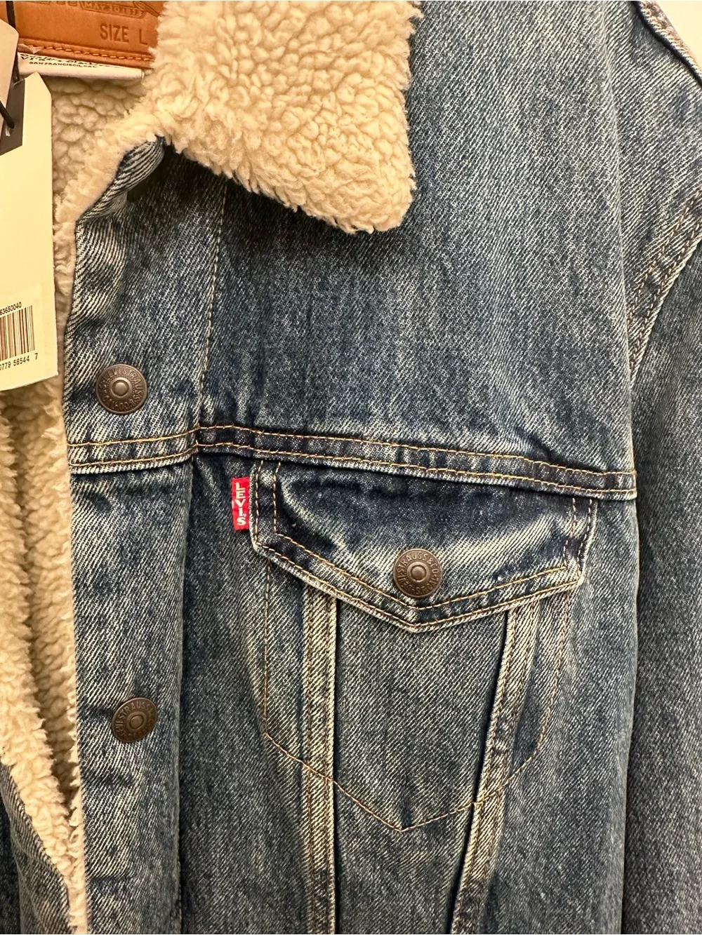 NEW Levi's Men's Sherpa Trucker Jacket Jean Size Large 16365-0040 NWT 2018